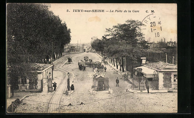 CPA Ivry-sur-Seine, La Porte de la Gare 1916
