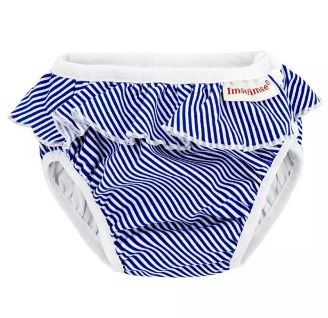 Couche de natation Imse Vimse, couche de bain, blanc/bleu rayures Frill...