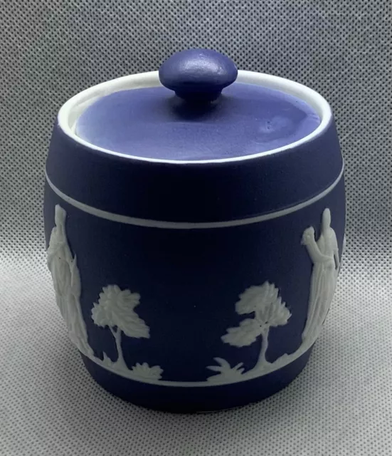 Adams Jasperware Tobacco Jar (Wedgwood Style} - Circa 1890's