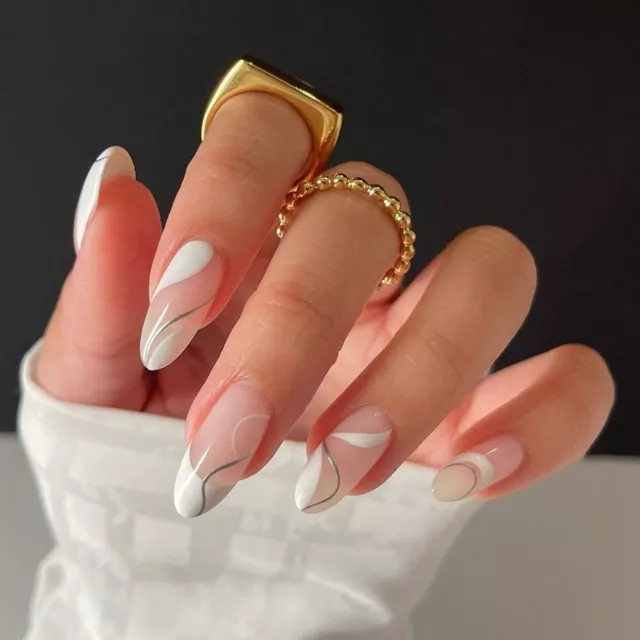 ongles Stiletto français Faux-ongles d'amande Conseils pour les ongles Portable