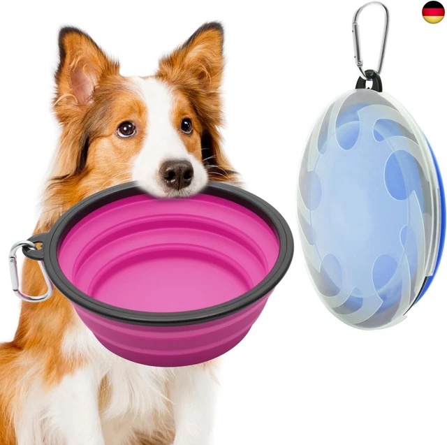 2 Stück Faltbare Hundenäpfe 1000ml - Silikon Reisenapf Mit Karabiner Für Unterwegs