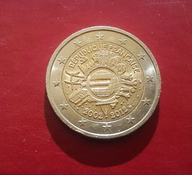 pièce commémorative 2euros 2002-2012 République française Rare 
