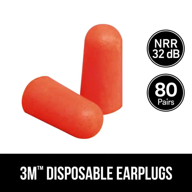 80 Pack Of Disposable Orange Ear Plugs, Noise Reduction Expandable Foam