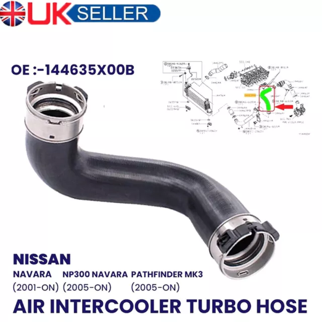 Fits Nissan Navara D40 2.5 Dci Pathfinder 2.5L Turbo Intercooler Hose 144635X04B