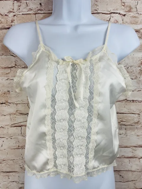 Vintage Lingerie Ivory Satin and Lace Camisole Cami Christian Dior Small LOVELY!