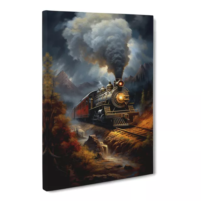 Steam Train Classicism Canvas Wall Art Print Framed Picture Decor Living Room 2