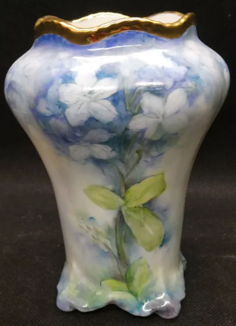 Lovely Unusual Shaped Hand Painted Signed Vase