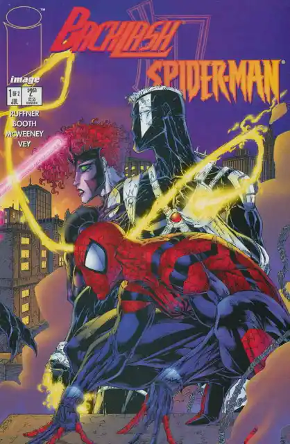 Backlash Spider-Man #1 With Venom Image/Marvel Comics August Aug 1996 (VFNM)