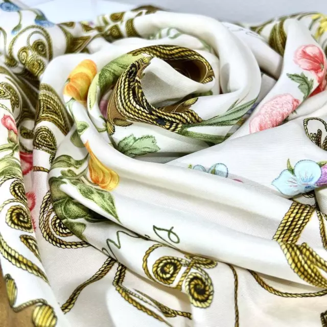 HERMES Authentic Scarf Carre90 ARABESQUES Material 100% silk multicolor women's