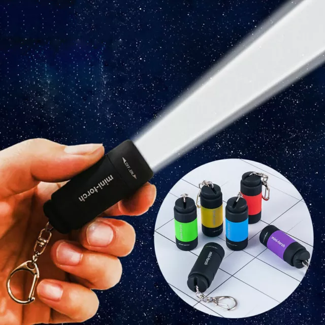 Mini USB Rechargeable LED Light Small Flashlight-Lamp Torch Pocket Lamp Keychain