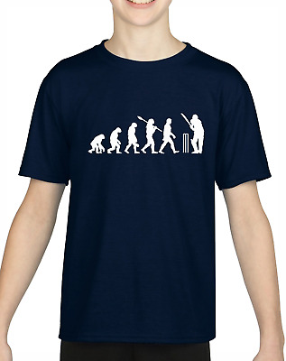 Evoluzione di giocatore di Cricket Bambini T-shirt Tee Childrens Boy Girl Cricket fan regalo