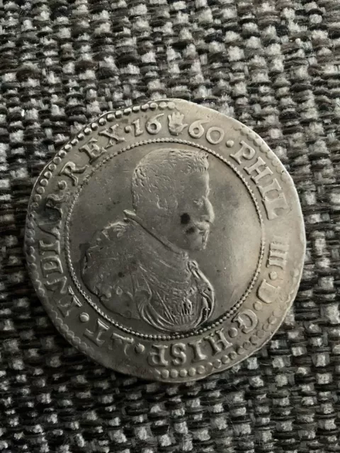 Spanish Netherlands Silver 1660 Ducanton Coin Above Average Condition