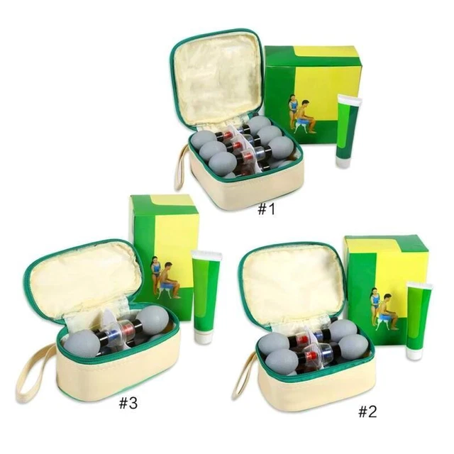 Set Coppette Aspirazione Digitoterapia Vuoto Moxibustione TCM Digitopressione