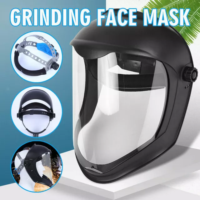1Pcs Face Shield Helmmaske mit klarem Visier Sicherheitsschleifen Augenschutz