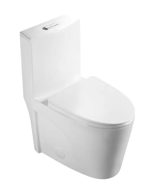 Dual Flush Elongated Standard One Piece Toilet with Comfortable Seat Height;