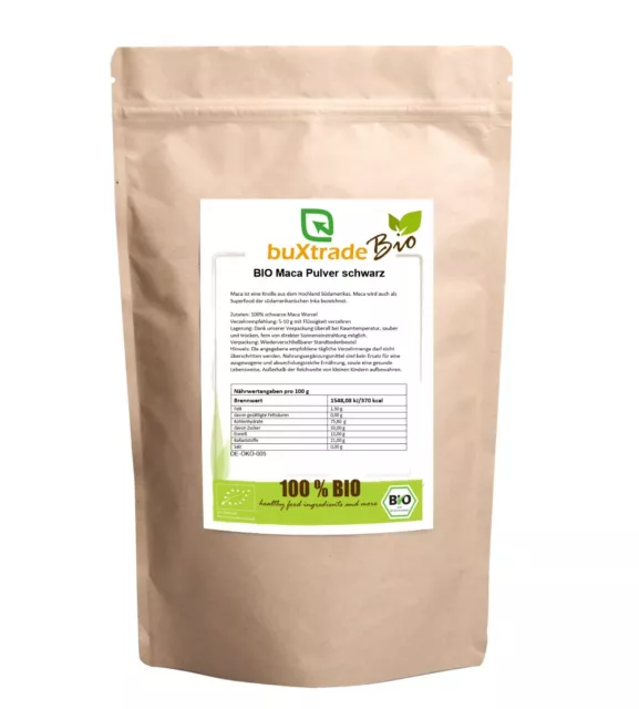 100 g | Maca Pulver schwarz | Superfoods | aus Peru | Knolle | Buxtrade