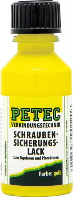 Schraubensicherungslack gelb 20ml Petec 90120 Plombenlack Schraubenlack