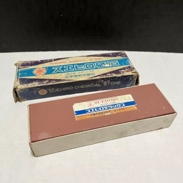 Vintage Suehiro Deluxe Knife Sharpening Stone # 1200 In Box