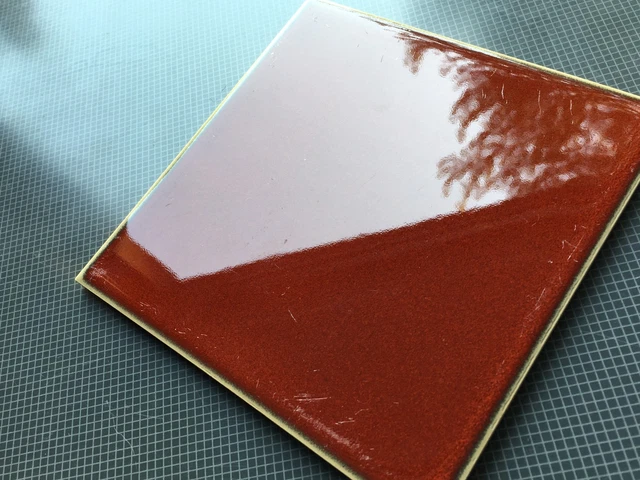 Vintage Beautiful Made In Germany 🇩🇪 Ceramic Tile Color Is Red Orange 4