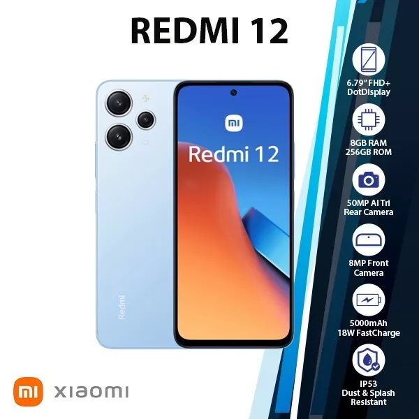 Xiaomi Redmi 12 Smartphone [6.79/8GB/256GB]