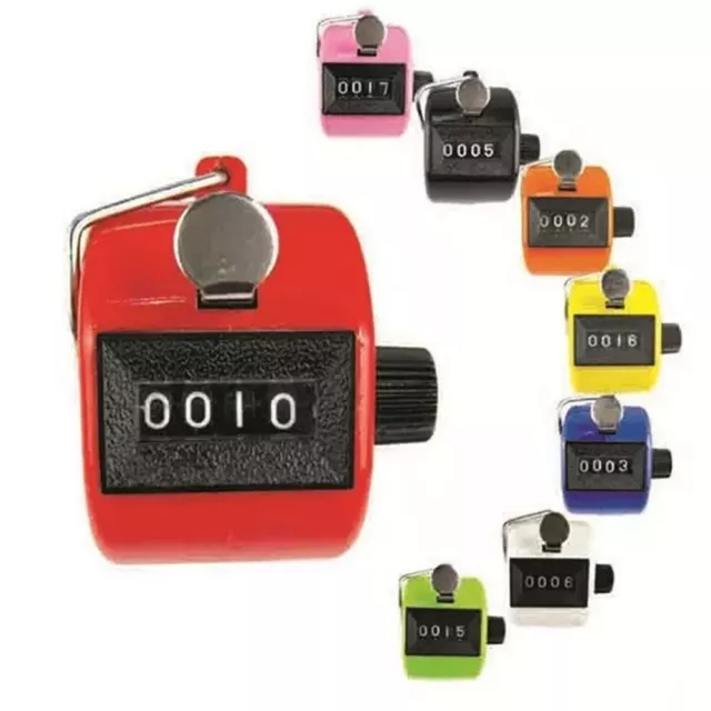 Color Digital Hand Held Tally Clicker Counter 4 Digit Number Clicker Golf Chrome