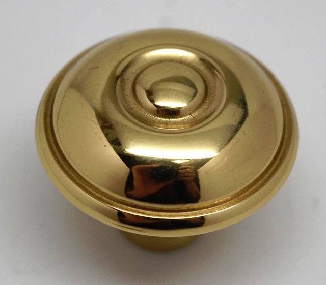 AMEROCK Solid Polished Brass 1-5/16" Knob Cabinet Door Pull B119-B-3 25+FREESHIP