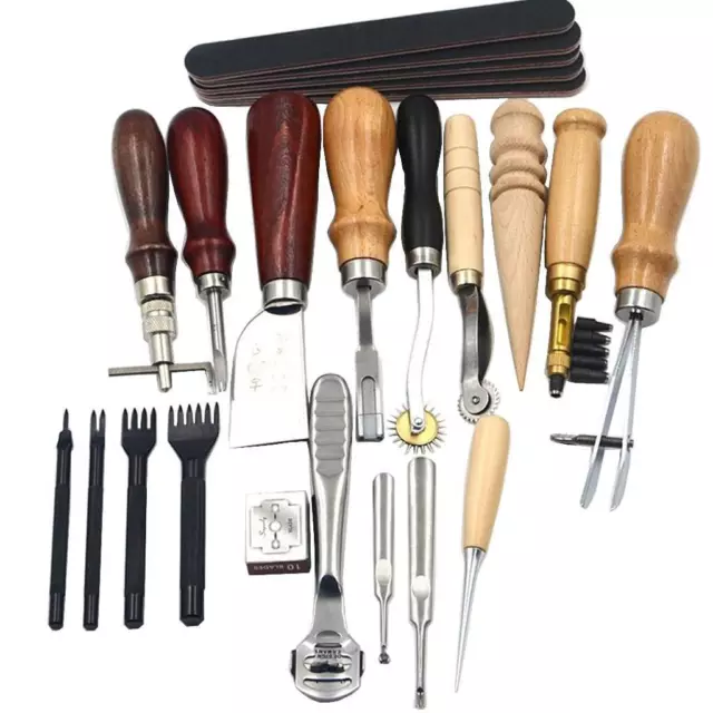 18pcs leather craft punch tools kit