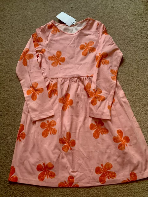 Bnwt H&M Girls Long Sleeve  Floral Cotton Dress Age 6-7-8 Years Next Day Post