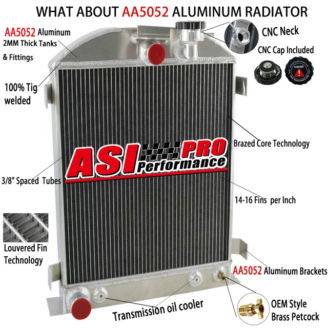 4-Row Aluminum Radiator For Ford Model A Grill-Shells 1928~1931  29 30