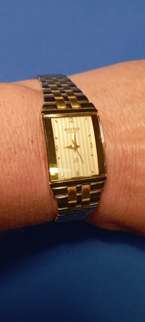 WESTAR QUARTZ 18K Gold Electro Plated 3Атм Water Resistant Swiss