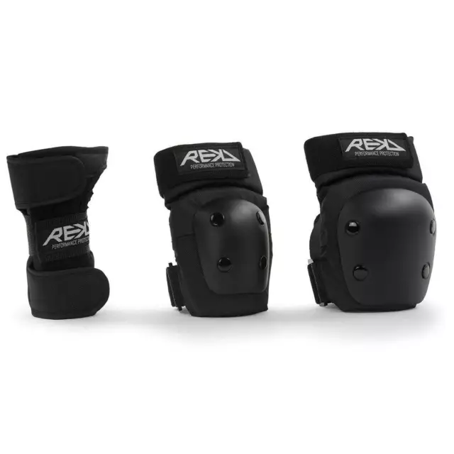 REKD Junior Heavy Duty Protection Triple Pad Set | Black Skate, Scooter & Roller