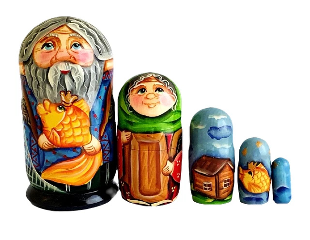 Poupées Russes Matriochka Peinte a La Main Artist Voronina 5 Pièces