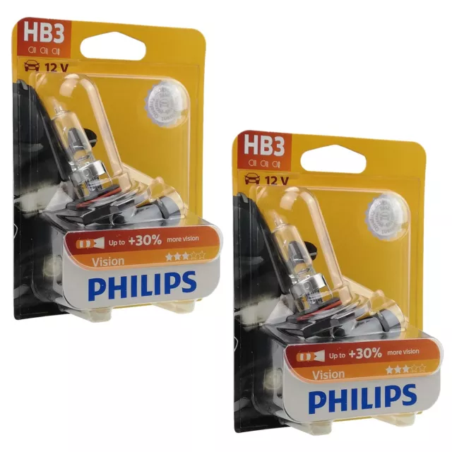 2 x Philips Vision HB3 bis zu 30% mehr Licht Auto Halogenlampe Scheinwerferlampe