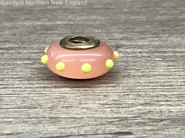 925 Sterling Silver Pandora ALE Glass Bead Charm 1/2"3.07g