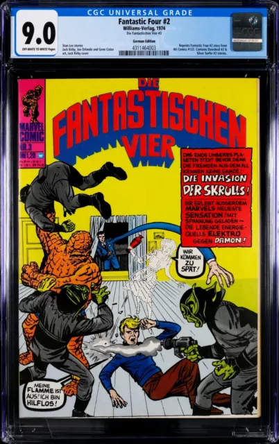 Fantastic Four # 2/Die Fantastischen Vier # 3, Williams 1974, CGC 9.0, German