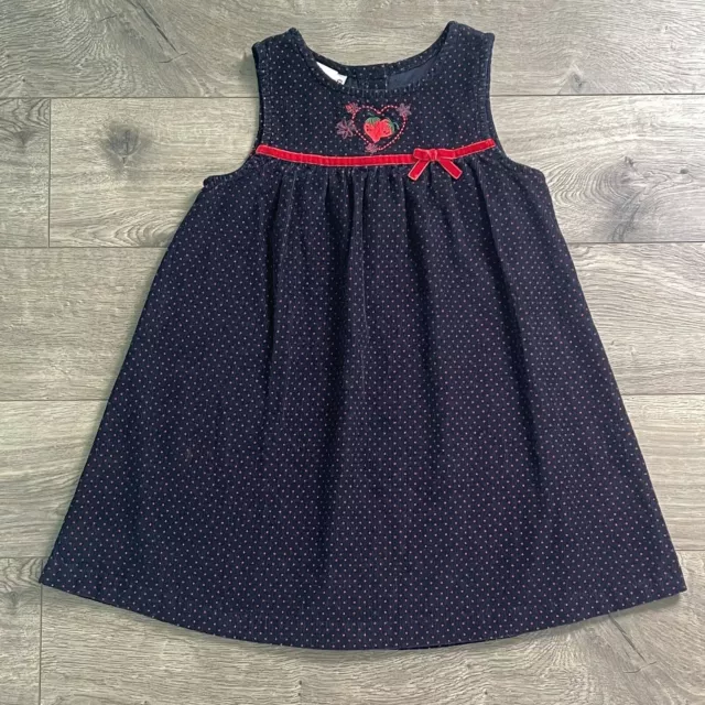 Samantha Says Girls Size 6 Strawberry Polka Dot Corduroy Jumper Dress READ