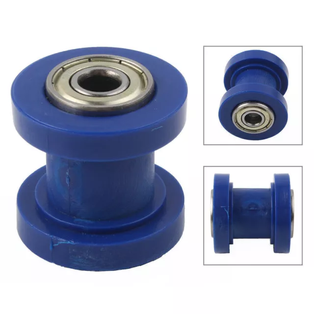 8mm Blue Chain Roller Slider Tensioner Adjuster Pulley Wheel Guide Pit Dirt Bike