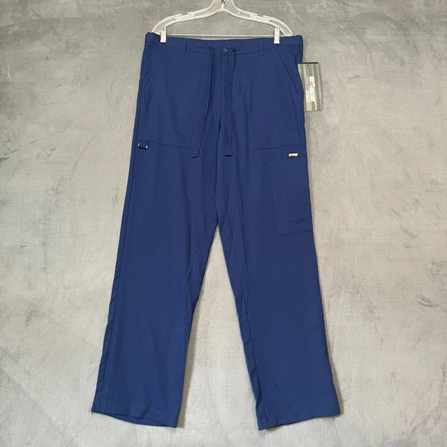 Grey's Anatomy by Barco Scrub Pants Men Medium Blue 6 Pocket Zip Fly Drawstring