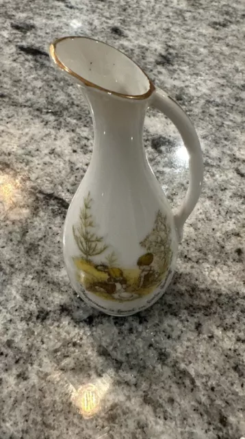 Vintage Holly Hobbie Flower Bud Vase "Happiness is Found in Little Things”