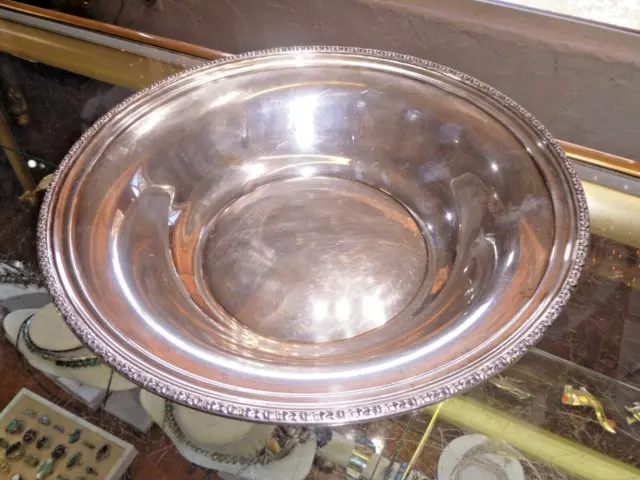 Top Quality Sterling 12 Dia. Bowl W/Gadrooned & Pierced Edges M.fred Hirsch,20'S