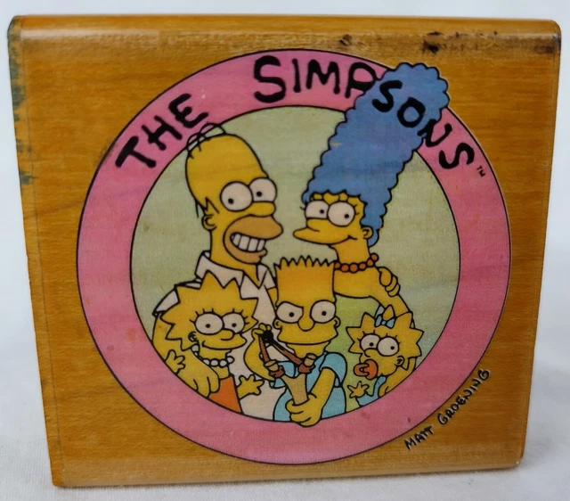 RARE THE SIMPSONS Rubber Stampede 1991 Matt Groening 141E Rubber Stamp