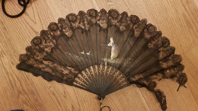 Antiker Fächer handbemalt
