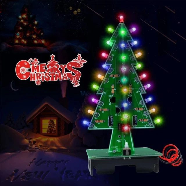 3 colores árbol de Navidad juego electrónico circuito juego flash árbol