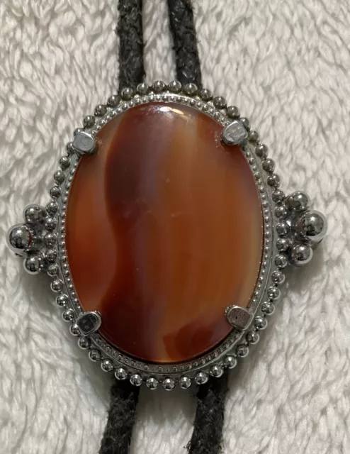 Vintage Bolo Tie With Jasper Stone