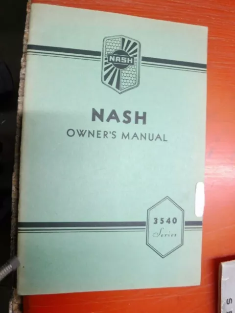 1935 Nash 3540 Series Original Factory Owners Manual