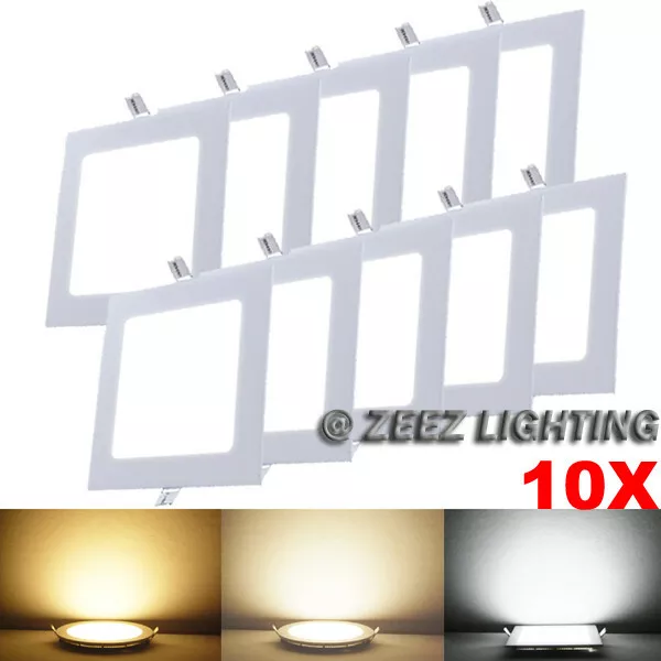 10X Cool White 6W 4" Square LED Recessed Ceiling Panel Light Bulb Lamp Fixture