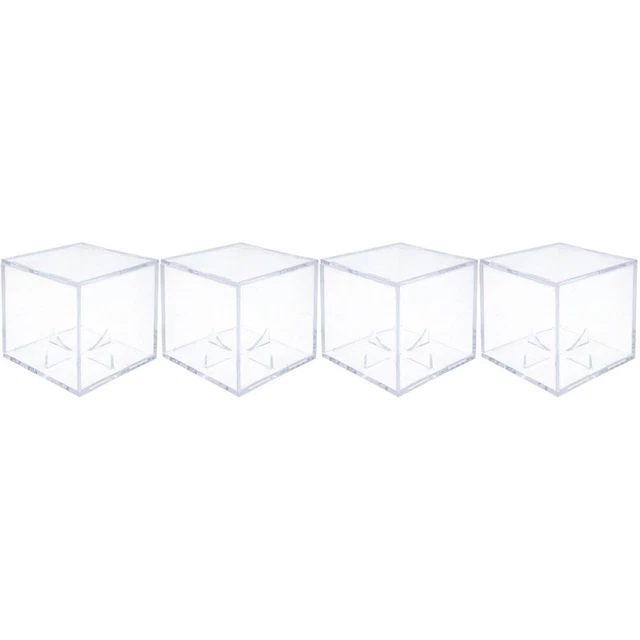 4 Pack Baseball Display Case Transparent Display Box Toy Organizer Shelf Storage