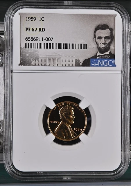 1959 Ngc Pf67 Rd Red Proof Lincoln Memorial Penny 1C One Cent Ngc Portrait Label