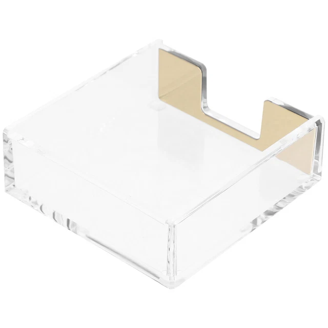 Memo Note Holder Transparent Memo Pad Dispenser Paper Clip Organizer for Office