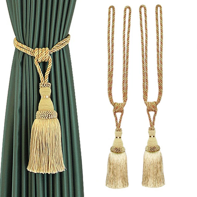 1 Pair Curtain Holdbacks Tassel Curtain Tie Backs Rope Strap Home Room Decor NEW